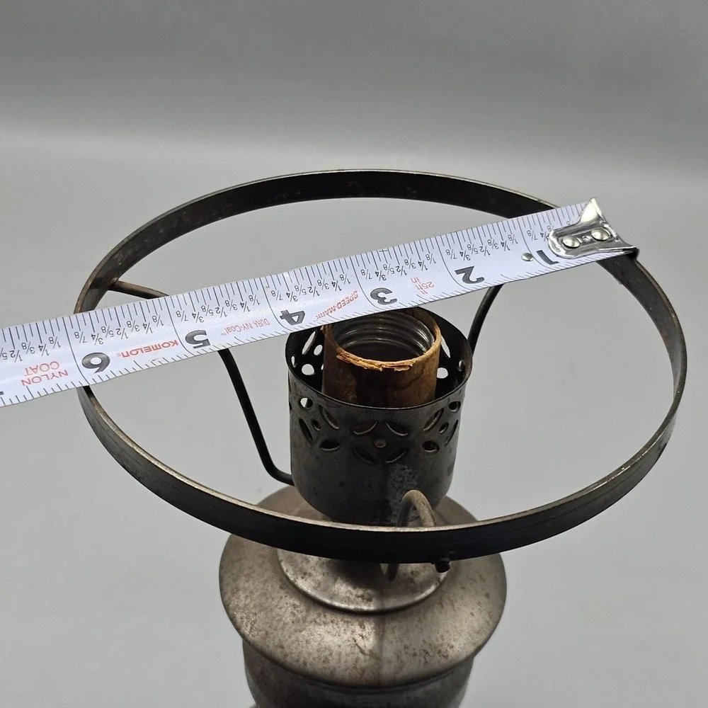 Vintage Nickle Plated Oil Lamp Converted Not Working Parts & Repair Rusty